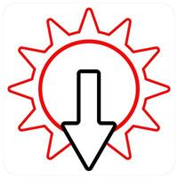 Sunset and sundown icon concept in red line color vector