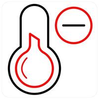 Cold Temperature and thermoter icon concept in red line color vector