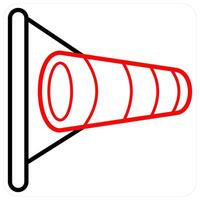 Telescope and binocular icon concept in red line color vector