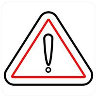 Danger and alert icon concept in red line color vector