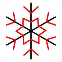 Winter and snowflake icon concept in red line color vector