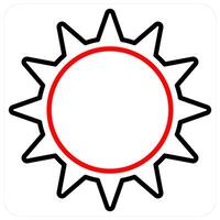 Sunny Day and sunlight icon concept in red line color vector