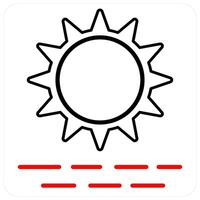 Morning and nature icon concept in red line color vector