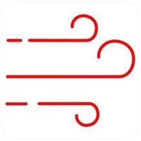 Wind and blow in red line color vector