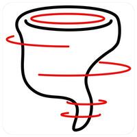 Hurricane and tornado icon concept in red line color vector