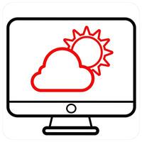 Prediction and forecast icon concept in red line color vector
