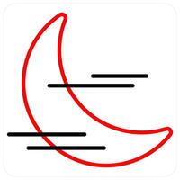 Fog and mist icon concept in red line color vector