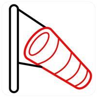 Telescope icon concept in red line color vector