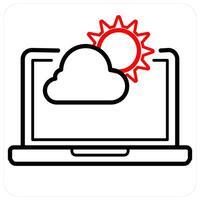 Weather Forecast and weather icon concept in red line color vector