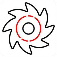 Cyclone and thunder icon concept in red line color vector