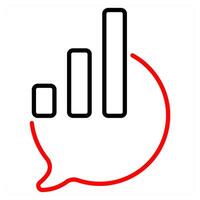 Statistics and growth icon concept in red line color vector