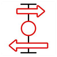 Sequence icon concept in red line color vector
