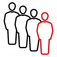 Group icon concept in red line color vector