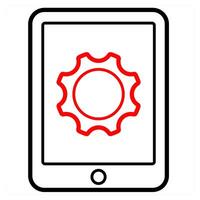 Seo icon concept in red line color vector