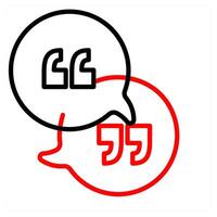 Review icon concept in red line color vector
