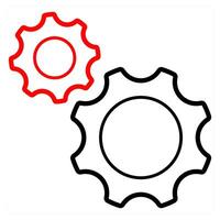 Configuration and setting icon concept in red line color vector