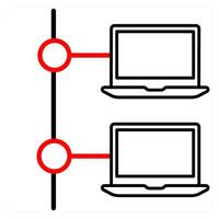 Cloud Network icon concept in red line color vector