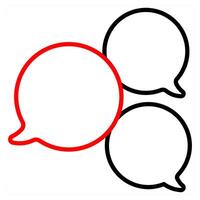 Bubbles icon concept in red line color vector