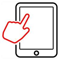 Pay Per Click in red line color vector