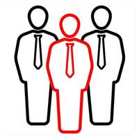 Group and friends icon concept in red line color vector