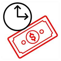 Loan Duration icon concept in red line color vector