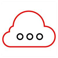 Cloud Server icon concept in red line color vector