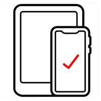 Responsive icon concept in red line color vector