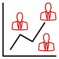 Organization Structure icon concept in red line color vector