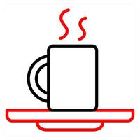 break time icon concept in red line color vector