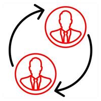 Communication and meeting icon concept in red line color vector
