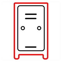 Locker icon concept in red line color vector