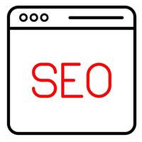 Seo and optimization icon concept in red line color vector