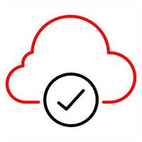 Cloud Server concept in red line color vector