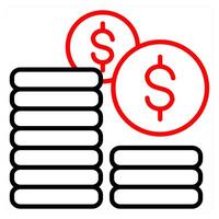 Investment icon concept in red line color vector