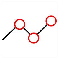 Statistics and analytics concept in red line color vector