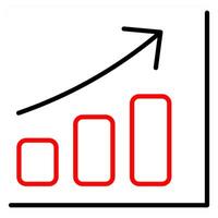 Growth icon concept in red line color vector