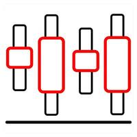 Sequence and series icon concept in red line color vector