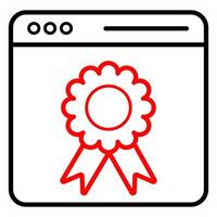 Page Quality icon concept in red line color vector