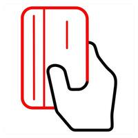Card Payment icon concept in red line color vector