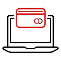Online Card icon concept in red line color vector