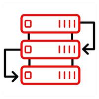 Hosting icon concept in red line color vector