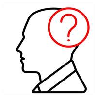 Help icon concept in red line color vector