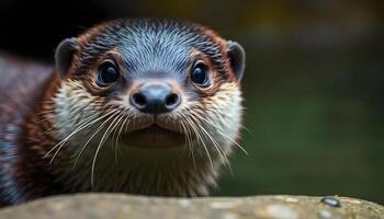 An otter looking the camera photo