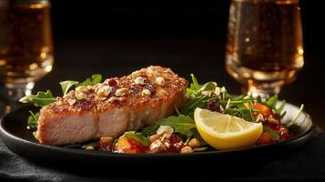 A beautifully plated meal showcasing an array of colors and textures designed to tempt the taste buds of any food lover photo