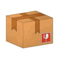 Delivery fragile box vector
