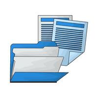 document with folder illustration vector