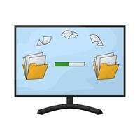 illustration of is uploading a folder vector