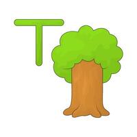 letter t for tree vector