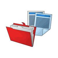 red folder and file illustration vector