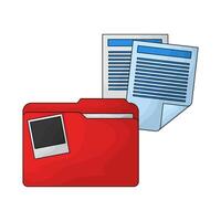 illustration of red folder and file vector